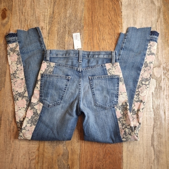 New Current/Elliott Blue The Uneven Seamed In First Love Mixed Floral Straight L - Picture 9 of 10